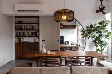 squarerooms noble interior design 4 room bto flat renovation makeover modern minimalist style wood rustic tampines apartment dining area table