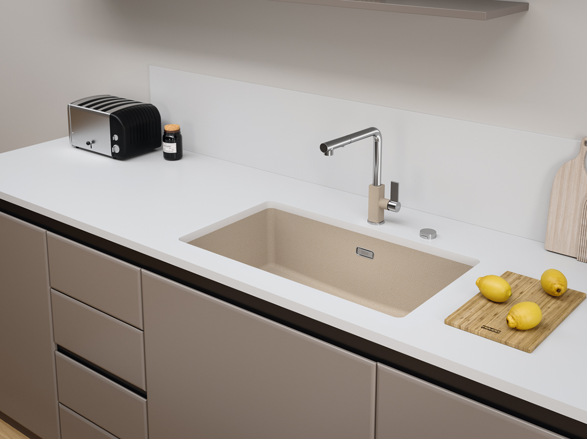 squarerooms franke maris fragranite kitchen sink washbasin bowl white cream countertop