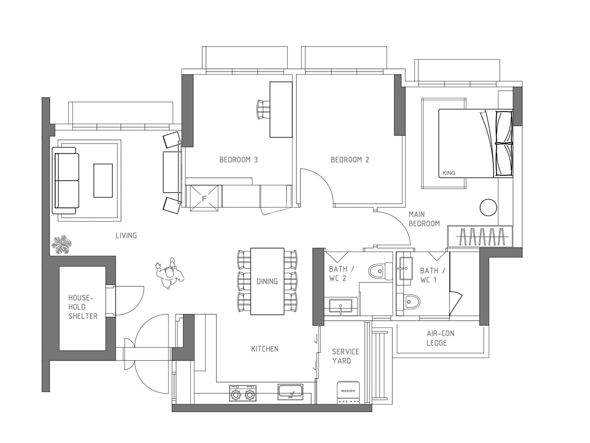 squarerooms authors interior & styling interior design home hdb 4 room bto renovation project bidadari floor plan layout