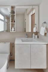 squarerooms ascend design interior renovation 4 room hdb bto flat makeover japanese japandi style teahouse inspired minimalist style wood finishes white bathroom