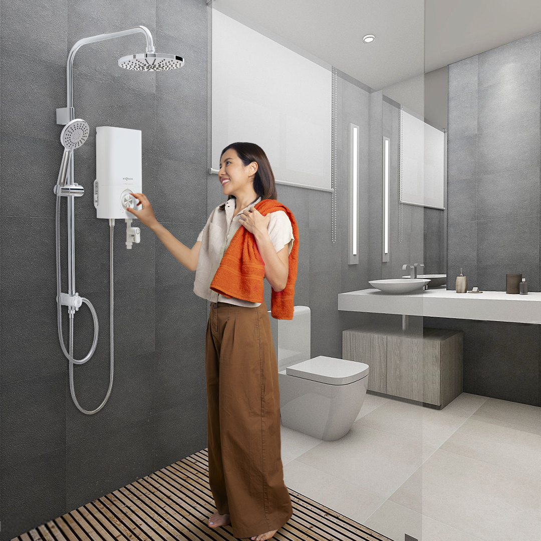 squarerooms viessmann water heater singapore vitowell easy premium rain shower woman bathroom