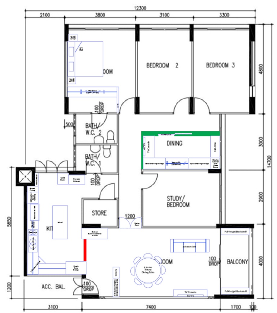 squarerooms underrated studio home interior design renovation executive hdb flat simei floor plan layout