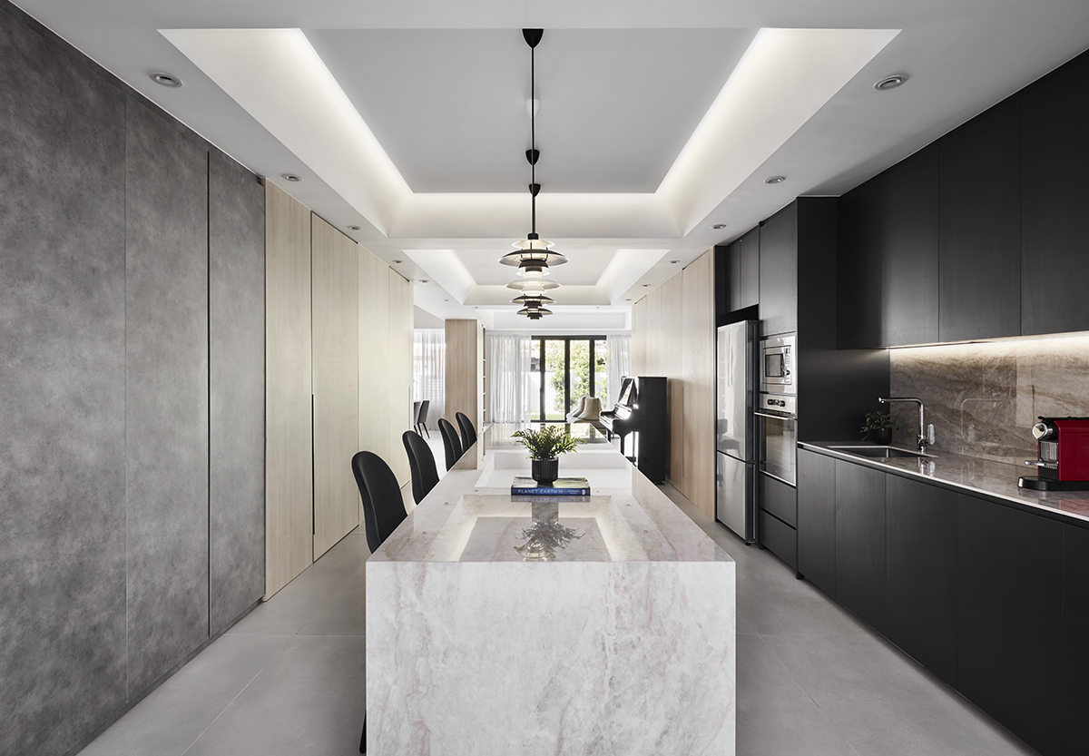 modern minimalist semi-detached house landed property renovated by notion of w interior design kitchen island