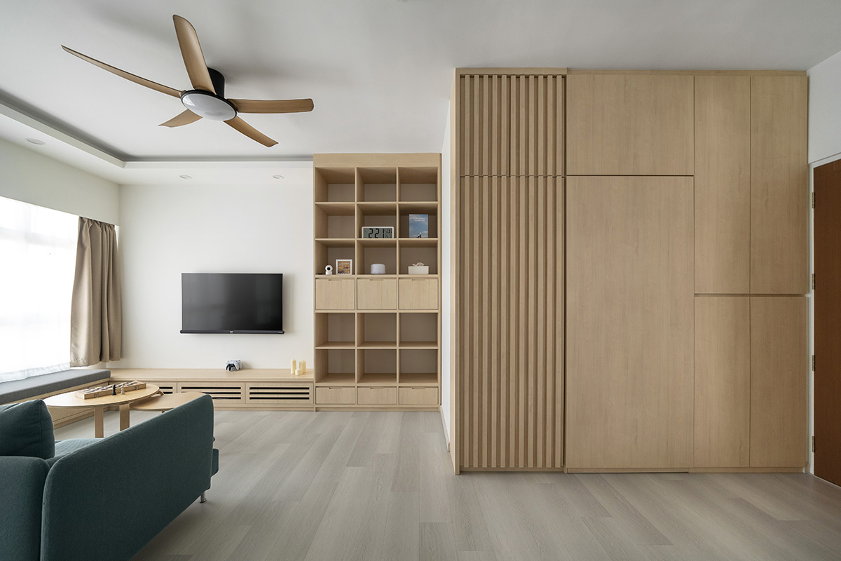 r interior singapore interior design firm minimalist home renovation 5 room hdb flat tampines design oak wood style living room
