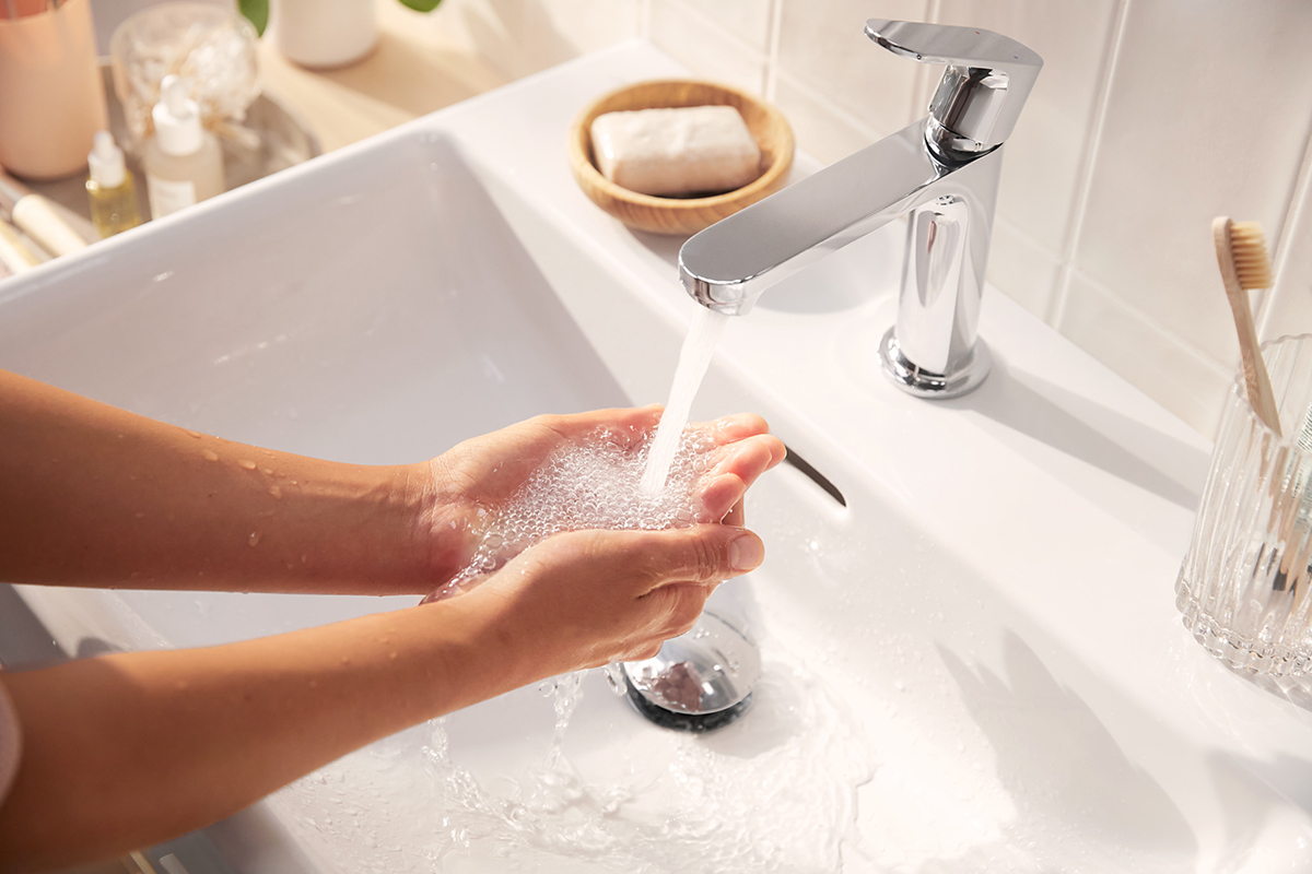 squarerooms hanasgrohe rebris s bathroom faucet tap sink chrome finish washing hands