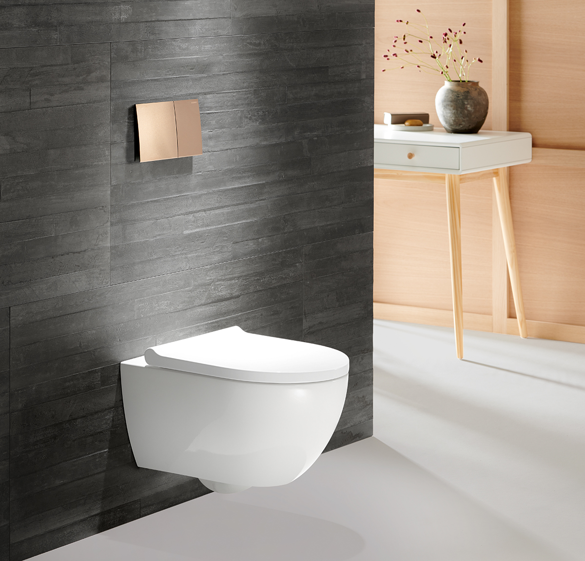 geberit acanto smart toilet wc modern bathroom sigma70 flush actuator plate red gold