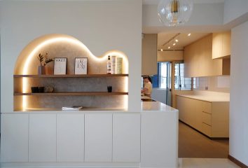 blend by imc curved shelves niche interior design
