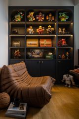 a blue cube design abcd interior singapore home renovation resale condo makeover modern minimalist luxury aesthetic style toy museum display unit shelf